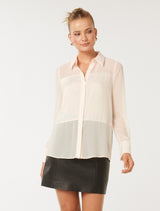 Scout Sheer Panelled Shirt Forever New