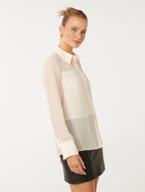 Scout Sheer Panelled Shirt Forever New