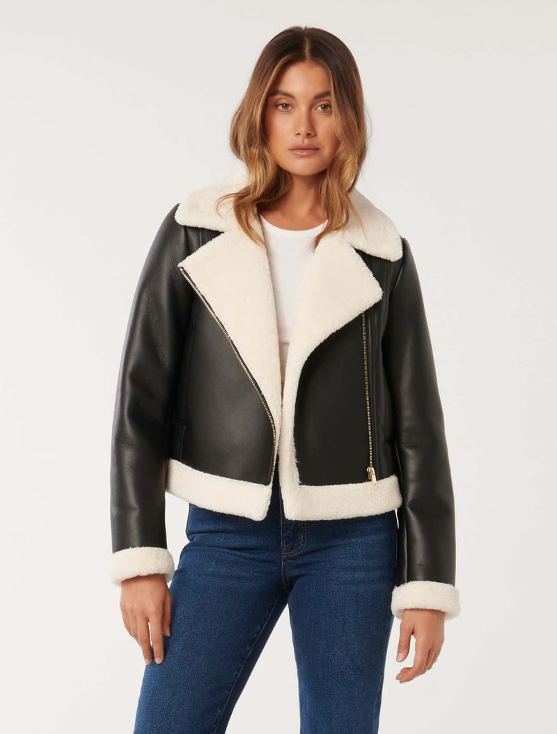 Jessy Pu Aviator Jacket Forever New