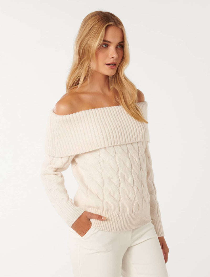 Sadie Cable Bardot Jumper Forever New