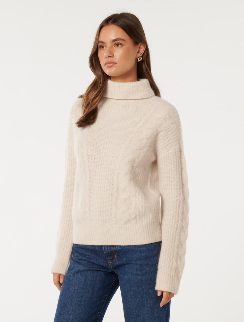 Blaire Engineered Cable Knit Jumper Forever New