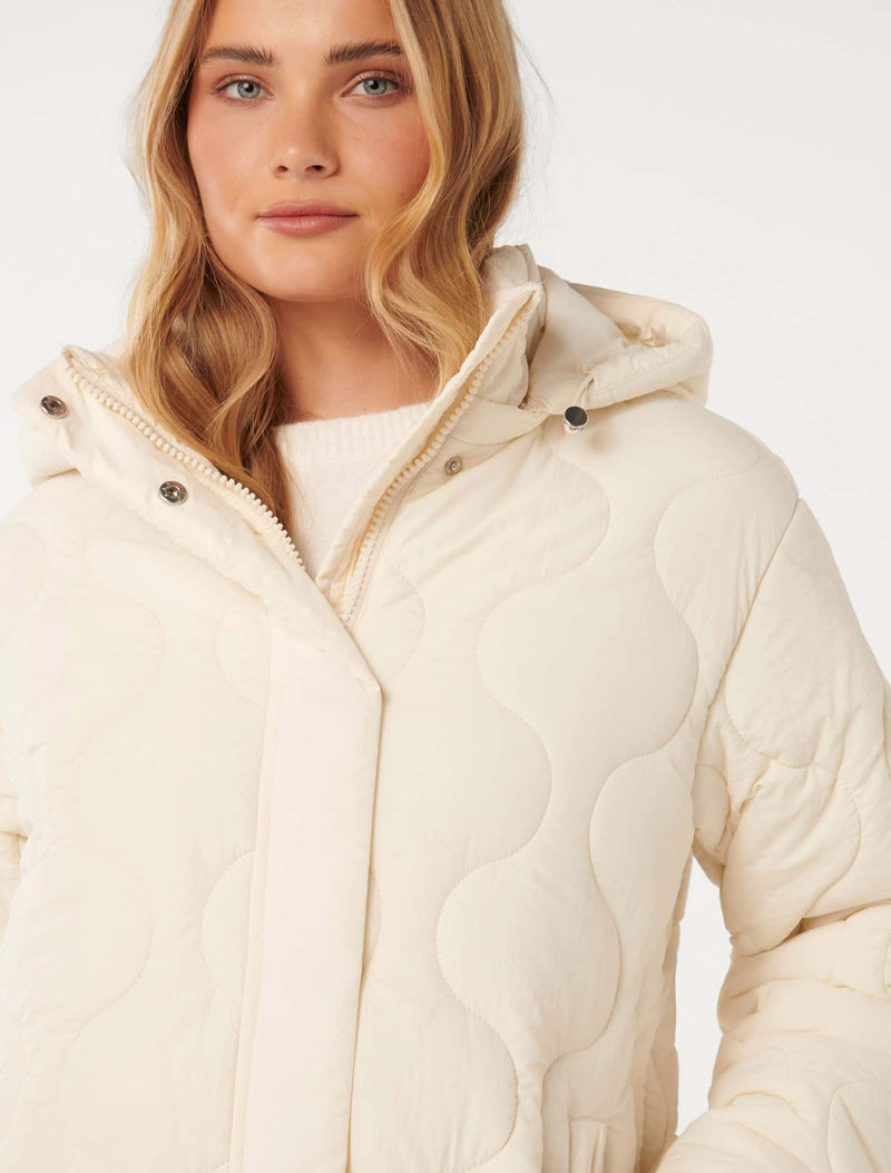 Portia Longline Quilted Puffer Jacket Forever New