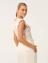 Zara Frill Crochet Top Forever New