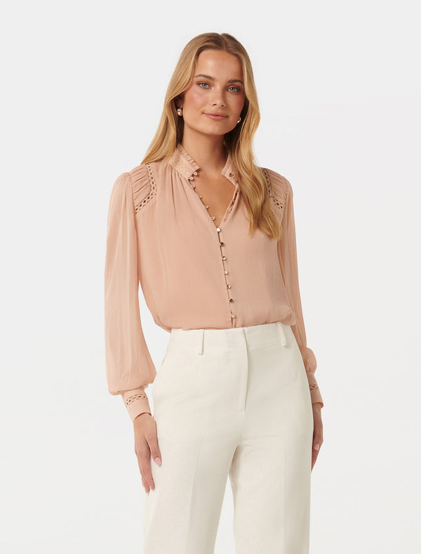 Taffy Trim Insert Blouse Forever New