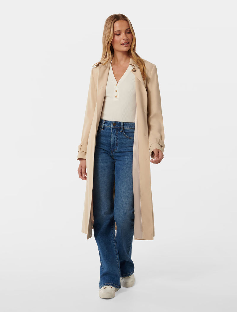 Darlah Single Breasted Soft Trench Coat Forever New