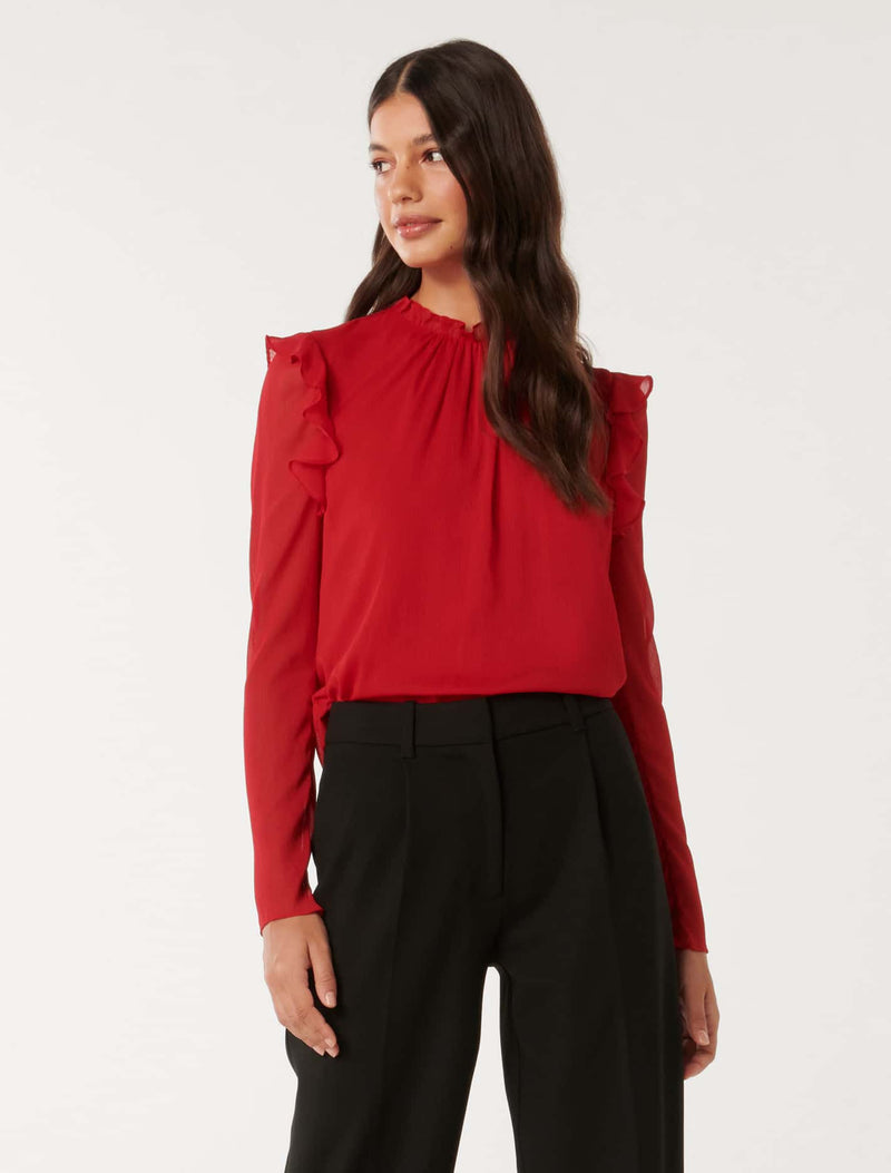 Diane Frill Detail Blouse Forever New