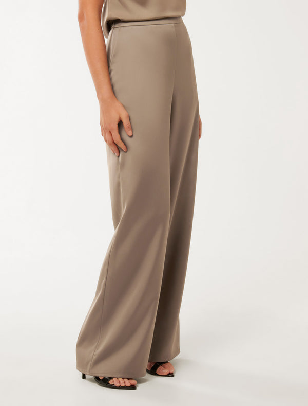 Emila Satin Wide Leg Pants Forever New