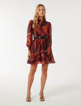 Hollie Blouson Sleeve Mini Dress Forever New