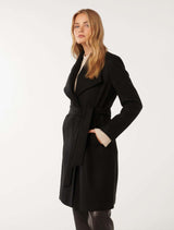 Annika Shawl Collar Wrap Coat Forever New