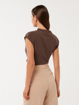 Leenah Grown On Neck Crepe Top Forever New