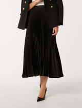 Estelle Satin Pleated Maxi Skirt Forever New