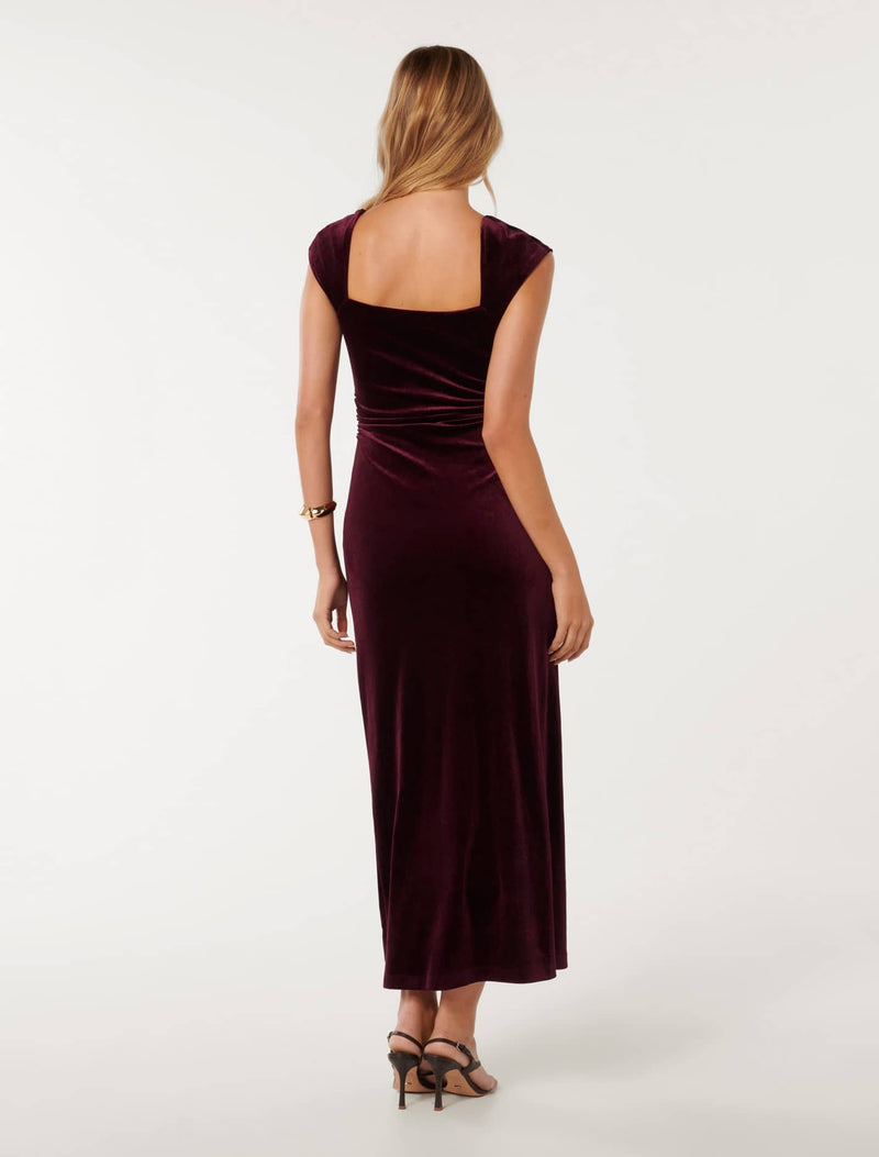 Lara Cap Sleeve Velvet Dress Forever New