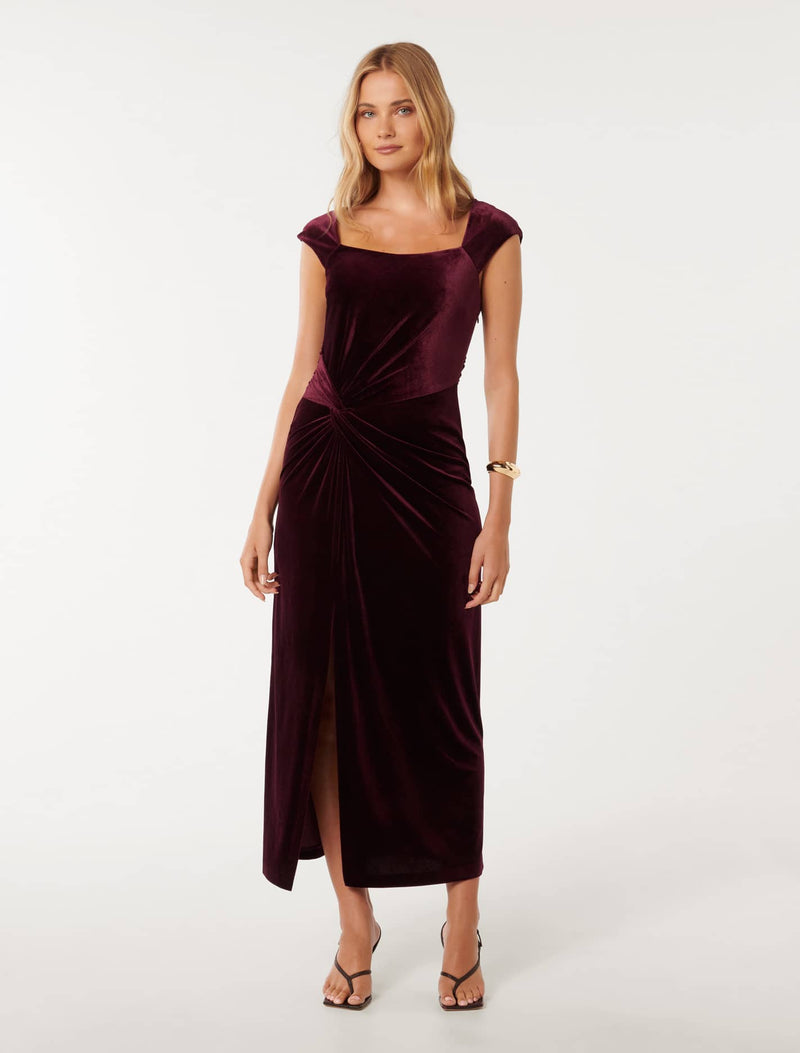 Lara Cap Sleeve Velvet Dress Forever New