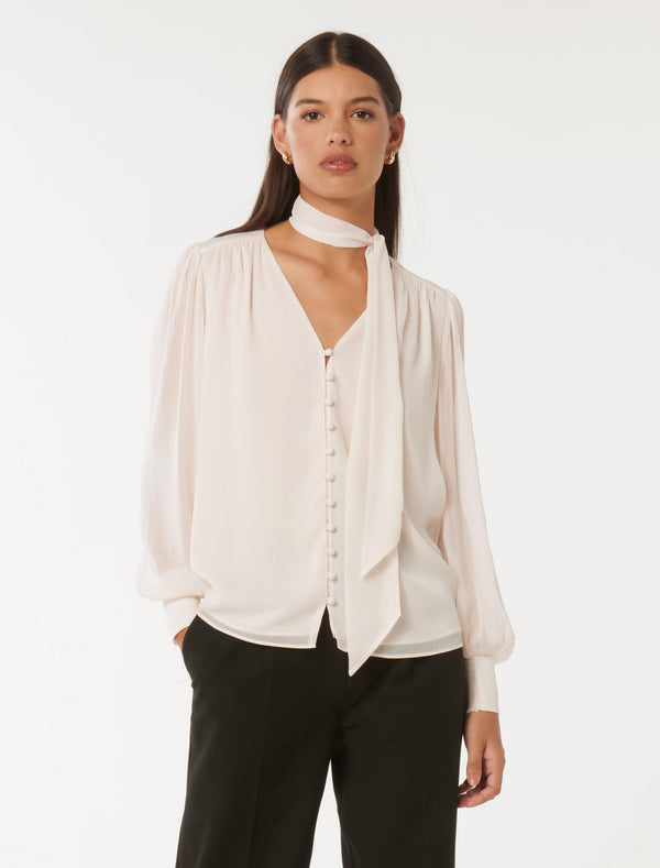 Teresa Neck Tie Blouse Forever New