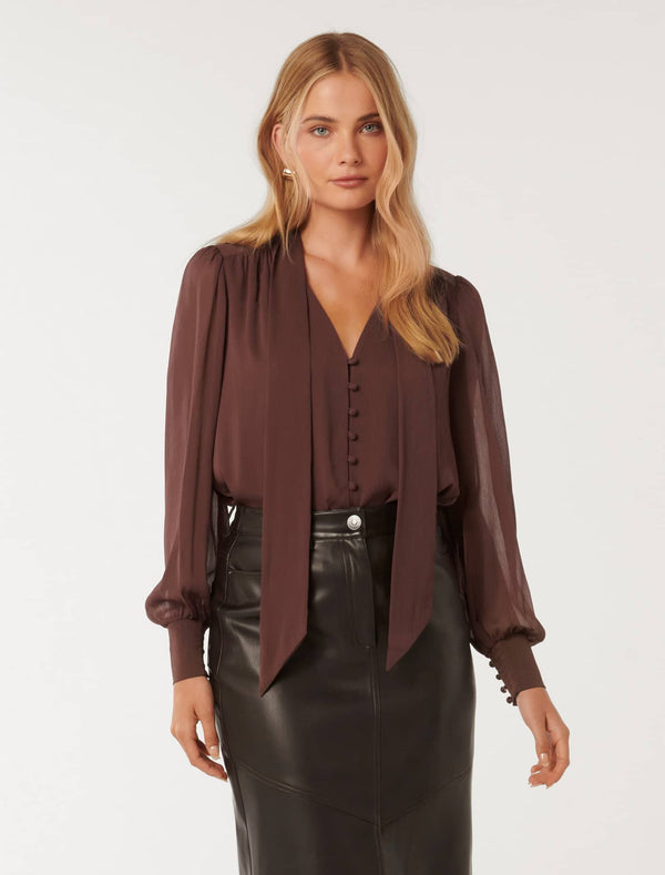 Teresa Neck Tie Blouse Forever New