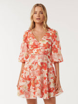 Cindy Tiered Floral Skater Dress Forever New