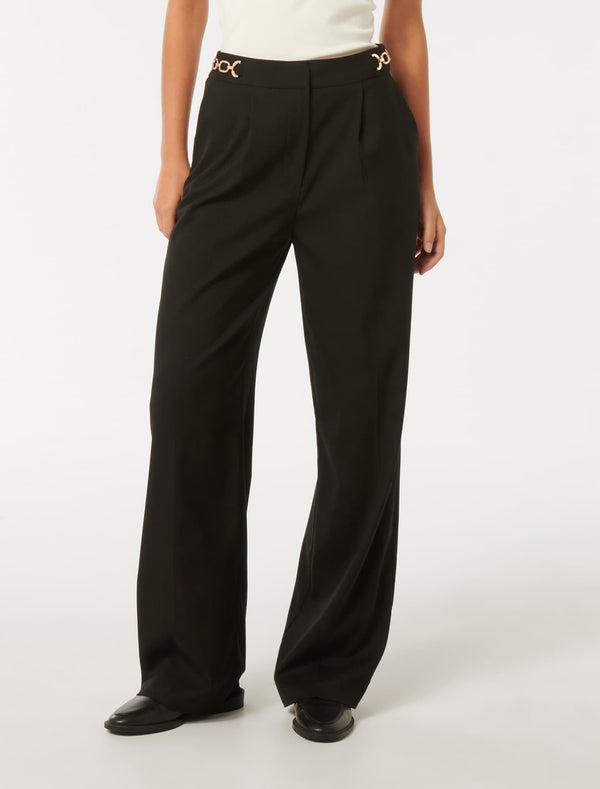 Remi Trim Detail Straight Pants Forever New