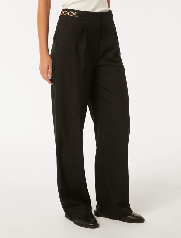 Remi Trim Detail Straight Pants Forever New