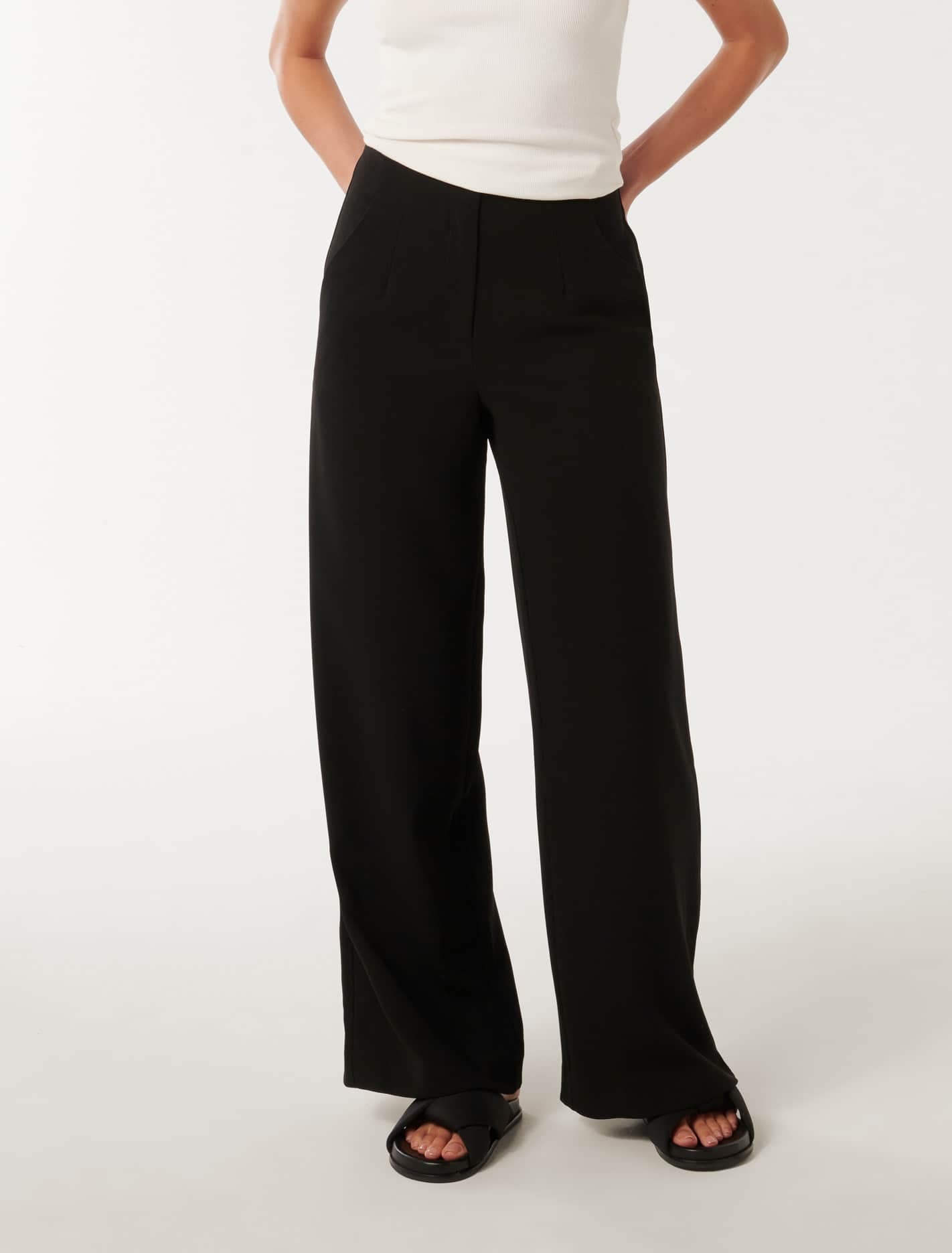Freya High Waist Wide Leg Pants Black Forever New