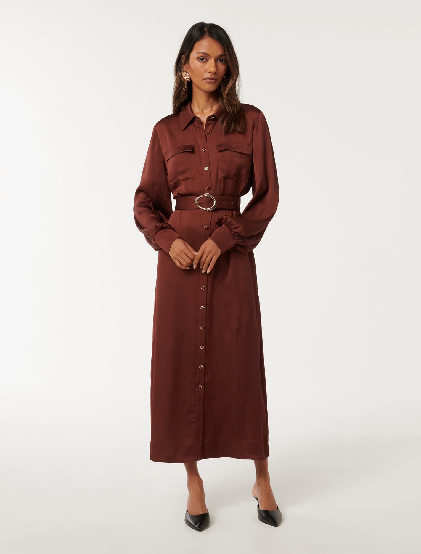 Gracie Petite Shirt Midi Dress Forever New
