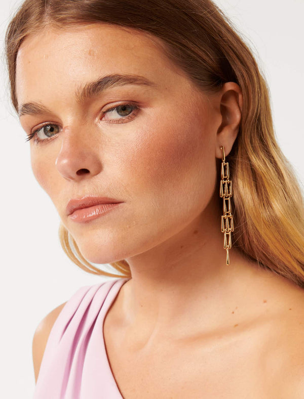 Signature Farley Fine Link Drop Earrings Forever New