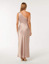 Emily One Shoulder Satin Maxi Dress Forever New