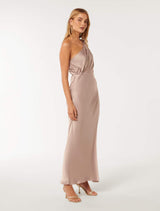 Emily One Shoulder Satin Maxi Dress Forever New