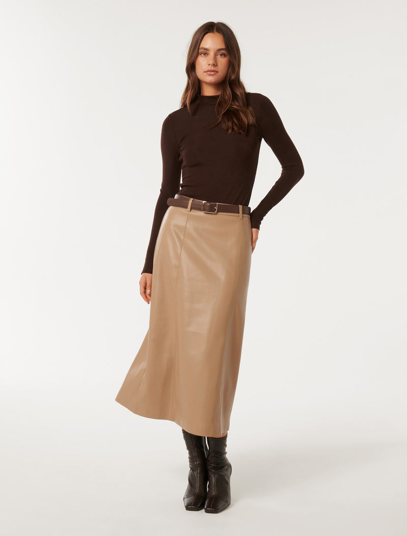 Katy Belted A-Line Midi Skirt Forever New