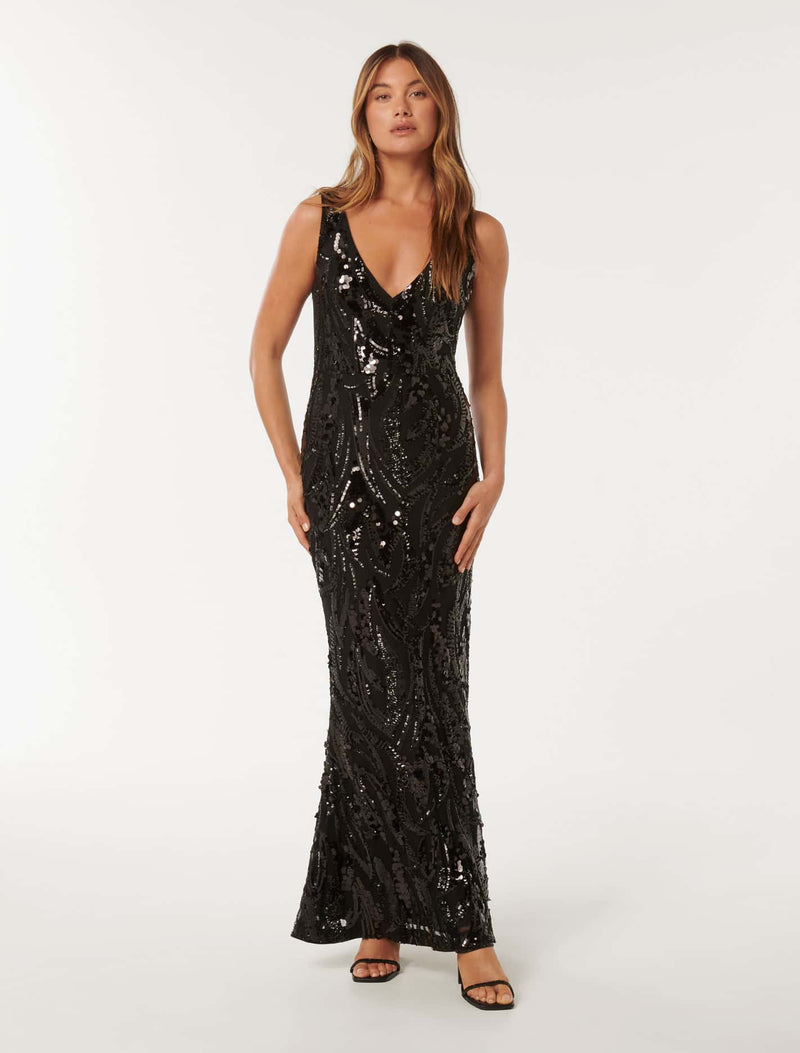 Marlena V-Neck Sequin Dress Forever New