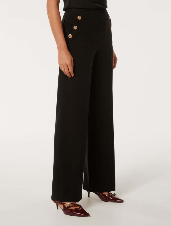 Mary Button Wide Leg Pants Forever New