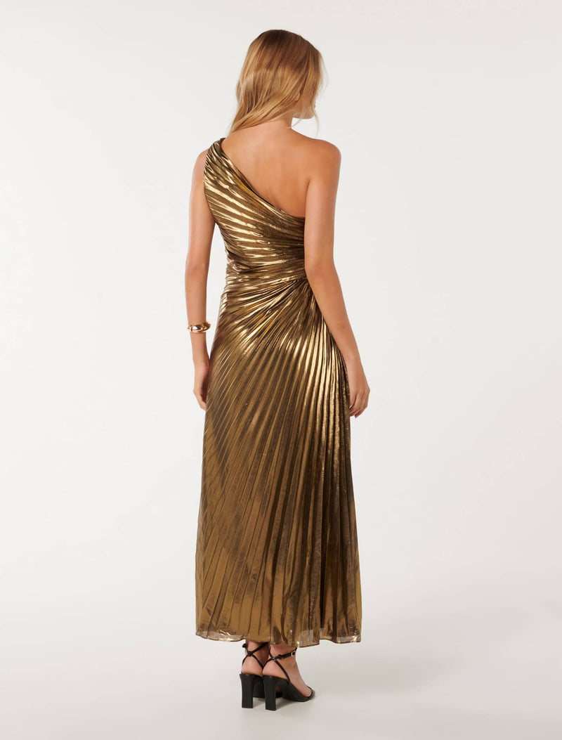 Taylah Metallic One Shoulder Dress Forever New