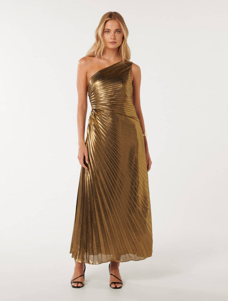 Taylah Metallic One Shoulder Dress Forever New