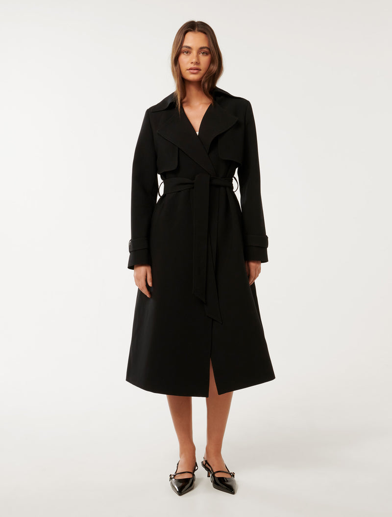 Lauren Crepe Trench Coat Forever New