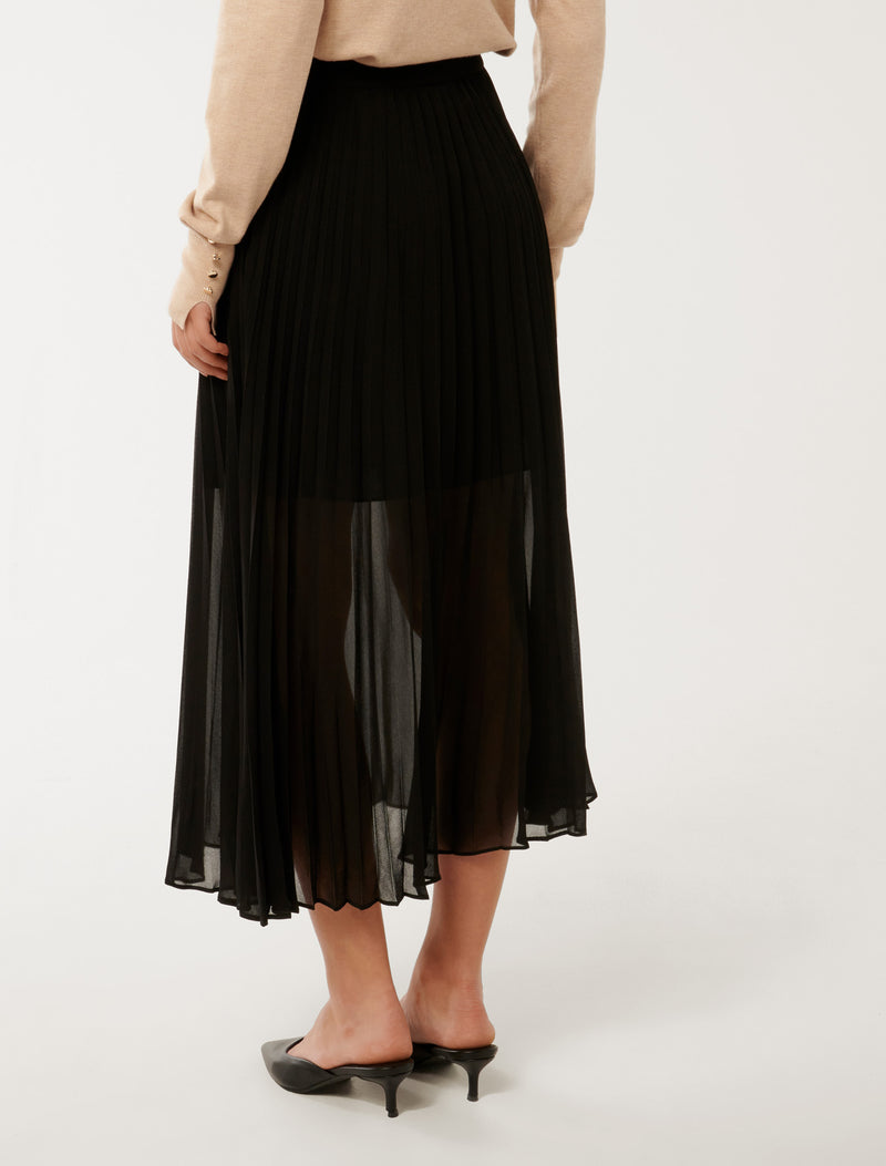 Esme Belted Pleated Skirt Forever New