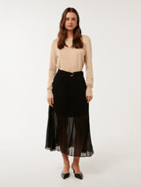 Esme Belted Pleated Skirt Forever New