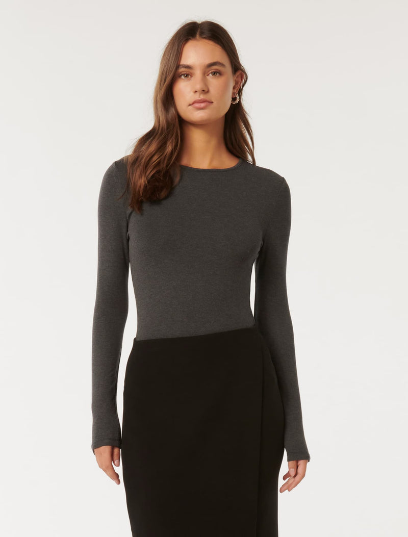 Janelle Long Sleeve Crew Neck Top Forever New