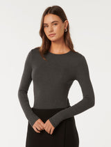 Janelle Long Sleeve Crew Neck Top Forever New