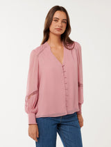 Hadleigh Lace Trim Blouse Forever New