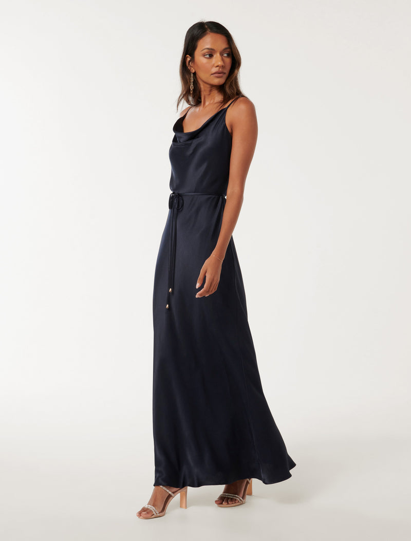 Lucy Petite Satin Cowl Maxi Dress Forever New