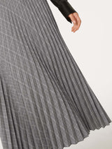 Mackenzie Pleated Check Midi Skirt Forever New