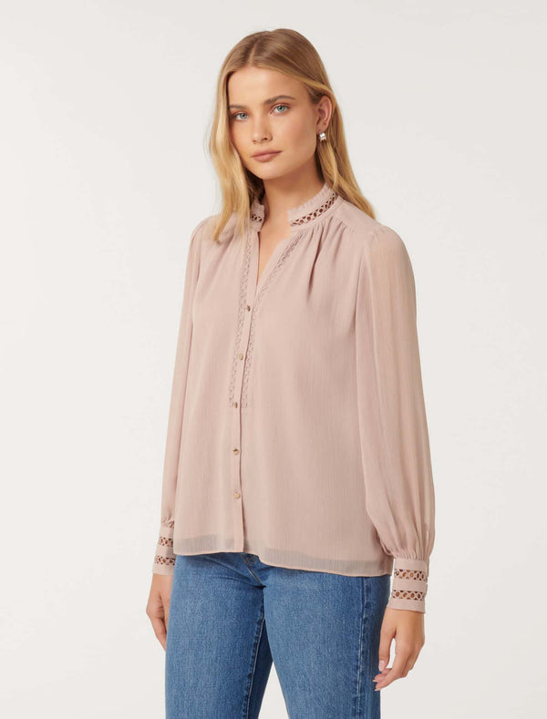 Iris Trim Insert Blouse Forever New