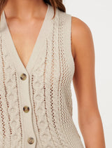 Sofia Cable Knit Waistcoat Forever New