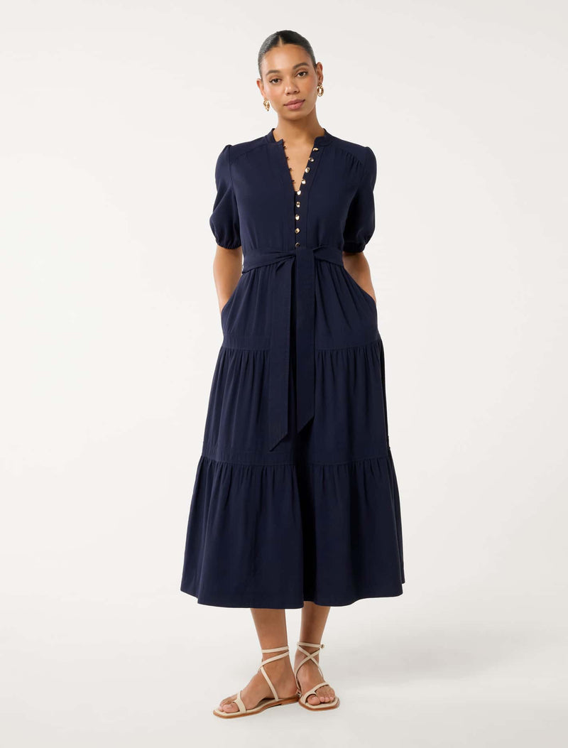 Leona Tiered Midi Dress Forever New