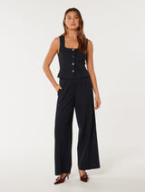 Noa Pinstripe Wide Leg Pants Forever New