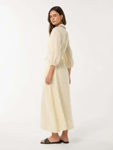 Tabitha Tipped Linen Midi Dress Forever New