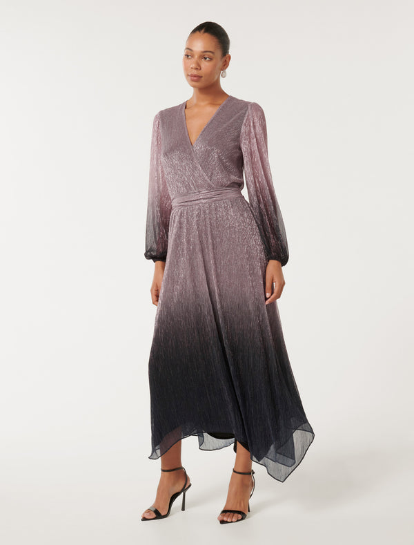 Gisele Ombre Plisse Maxi Dress Forever New