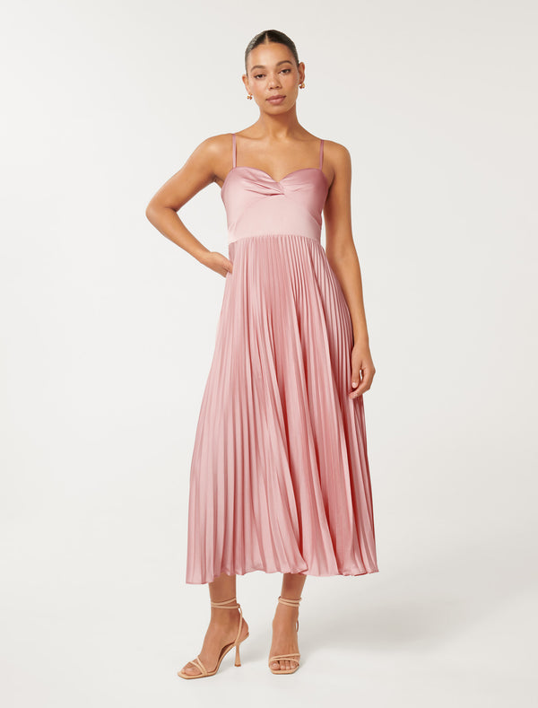 Chloe Pleated Midi Dress Forever New