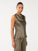 Sallie Satin Cowl Tank Top Forever New