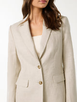 Laura Two Button Linen Blazer Forever New