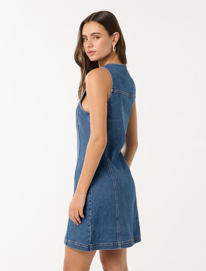 Christine Denim Mini Dress Forever New